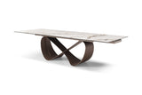 9305 Extendable Marble-Look Ceramic Dining Table & 1442 Chair Set