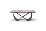 9305 Extendable Marble-Look Ceramic Dining Table & 1442 Chair Set