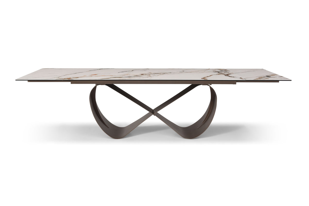 9305 Extendable Marble-Look Ceramic Dining Table & 1442 Chair Set