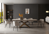 9368 Extendable Ceramic & Glass Top Dining Table & Chair Sets