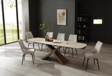 9368 Extendable Ceramic & Glass Top Dining Table & Chair Sets