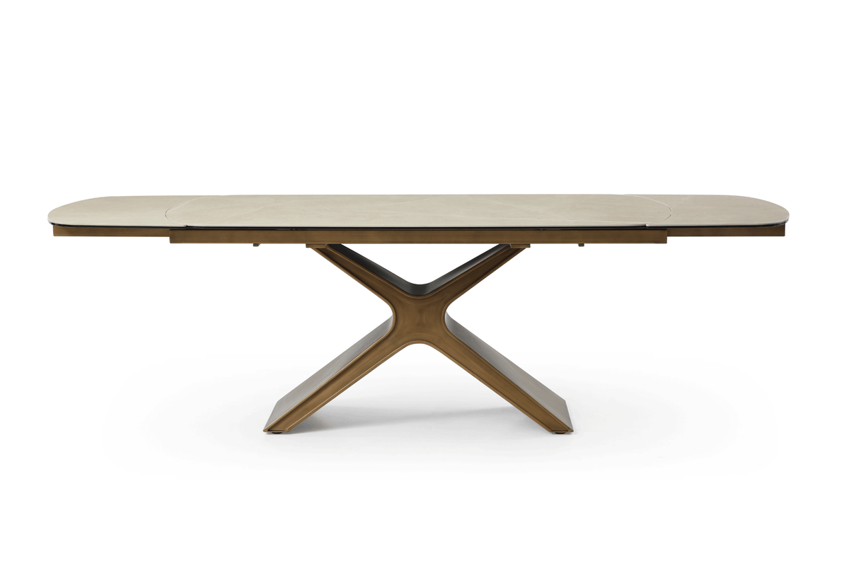 9368 Extendable Ceramic & Glass Top Dining Table & Chair Sets