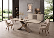 9368 Extendable Ceramic & Glass Top Dining Table & Chair Sets