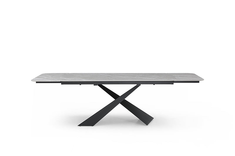 9422 Extendable Grey Ceramic Dining Table & 1218 Swivel Chairs