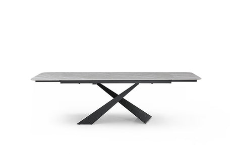 9422 Extendable Grey Ceramic Dining Table & 1218 Swivel Chairs