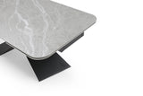 9422 Extendable Grey Ceramic Dining Table & 1218 Swivel Chairs