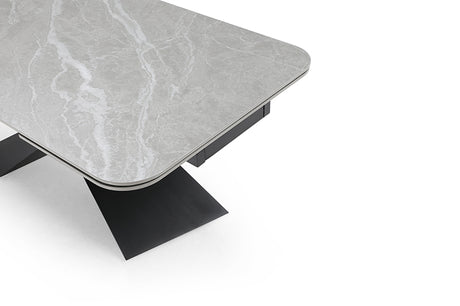 9422 Extendable Grey Ceramic Dining Table & 1218 Swivel Chairs