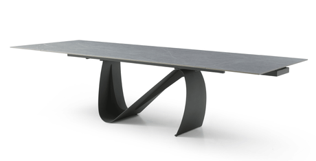 9087 Extendable Ceramic Top Dining Table & Swivel Chair Sets