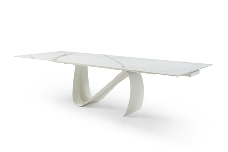 9087 Extendable Ceramic Top Dining Table & Swivel Chair Sets
