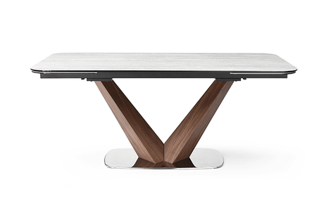 9188 Extendable Ceramic Top Dining Table & Swivel Chair Sets