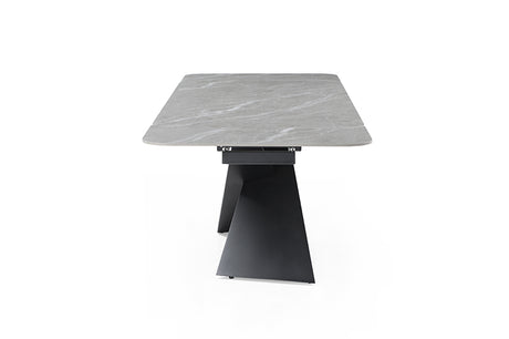 9422 Extendable Grey Ceramic Dining Table & 1218 Swivel Chairs