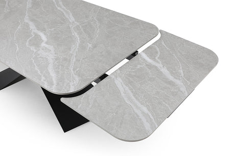 9422 Extendable Grey Ceramic Dining Table & 1218 Swivel Chairs