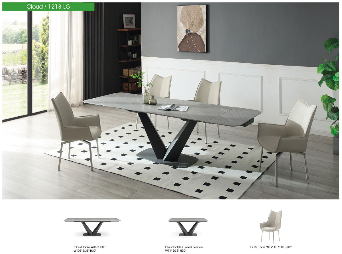 Cloud Extendable Ceramic Top Dining Table