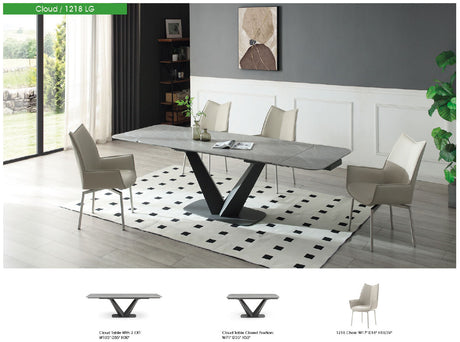 Cloud Extendable Ceramic Top Dining Table