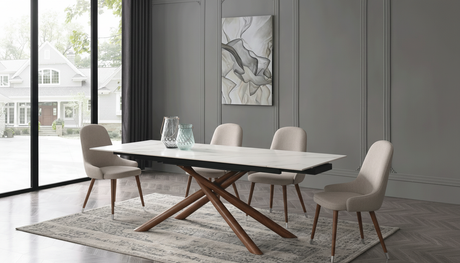 9063 Extendable Marble Dining Table