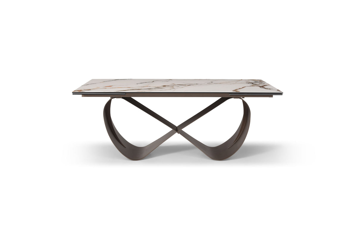9305 Extendable Marble-Look Ceramic Dining Table & 1442 Chair Set