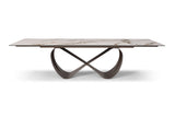 9305 Extendable Marble-Look Ceramic Dining Table & 1442 Chair Set