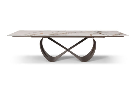 9305 Extendable Marble-Look Ceramic Dining Table & 1442 Chair Set