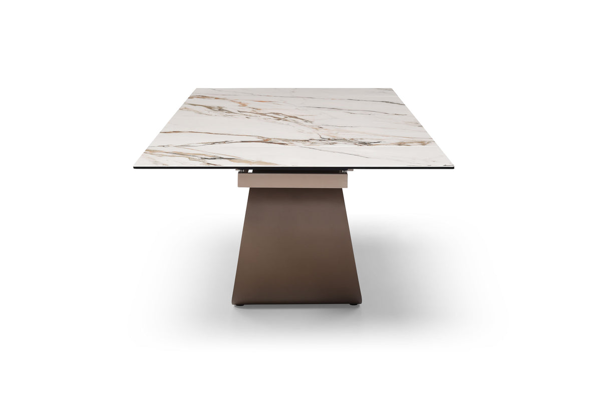 9305 Extendable Marble-Look Ceramic Dining Table & 1442 Chair Set