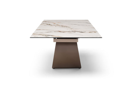 9305 Extendable Marble-Look Ceramic Dining Table & 1442 Chair Set