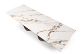 9305 Extendable Marble-Look Ceramic Dining Table & 1442 Chair Set