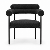Extendable Oval Dining Table & Boucle Chairs, 5-Piece Dining Set Mid-Century Modern Double Pedestal