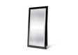 Front view of Nexus full length standing mirror with blue LED border and crystal accents