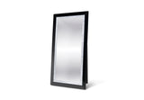 Front view of Nexus full length standing mirror with blue LED border and crystal accents