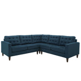 Empress 3 Piece Upholstered Fabric Sectional Sofa Set