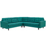 Empress 3 Piece Upholstered Fabric Sectional Sofa Set