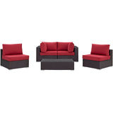 Convene 5 Piece Outdoor Patio Sectional Set