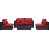 Convene 5 Piece Outdoor Patio Sectional Set