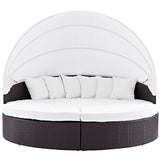 Convene Wicker Rattan Outdoor Patio Canopy Sectional Daybed