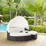 Convene Wicker Rattan Outdoor Patio Canopy Sectional Daybed