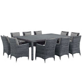Summon 11 Piece Outdoor Patio Sunbrella® Dining Set