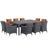Summon 11 Piece Outdoor Patio Sunbrella® Dining Set