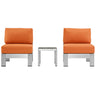 Shore 3 Piece Outdoor Patio Aluminum Sectional Sofa Set