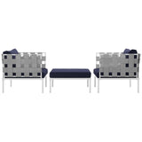 Harmony 3 Piece Outdoor Patio Aluminum Sectional Sofa Set