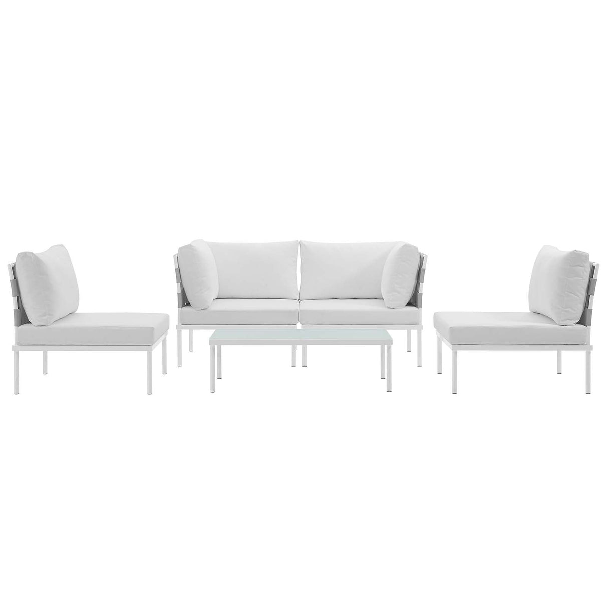 Harmony 5 Piece Outdoor Patio Aluminum Sectional Sofa Set