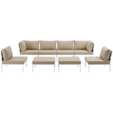 Harmony 8 Piece Outdoor Patio Aluminum Sectional Sofa Set