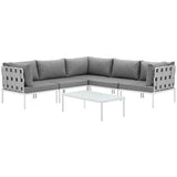 Harmony 6 Piece Outdoor Patio Aluminum Sectional Sofa Set