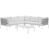 Harmony 6 Piece Outdoor Patio Aluminum Sectional Sofa Set