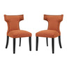 Curve Fabric Dining Side Chair Set of 2