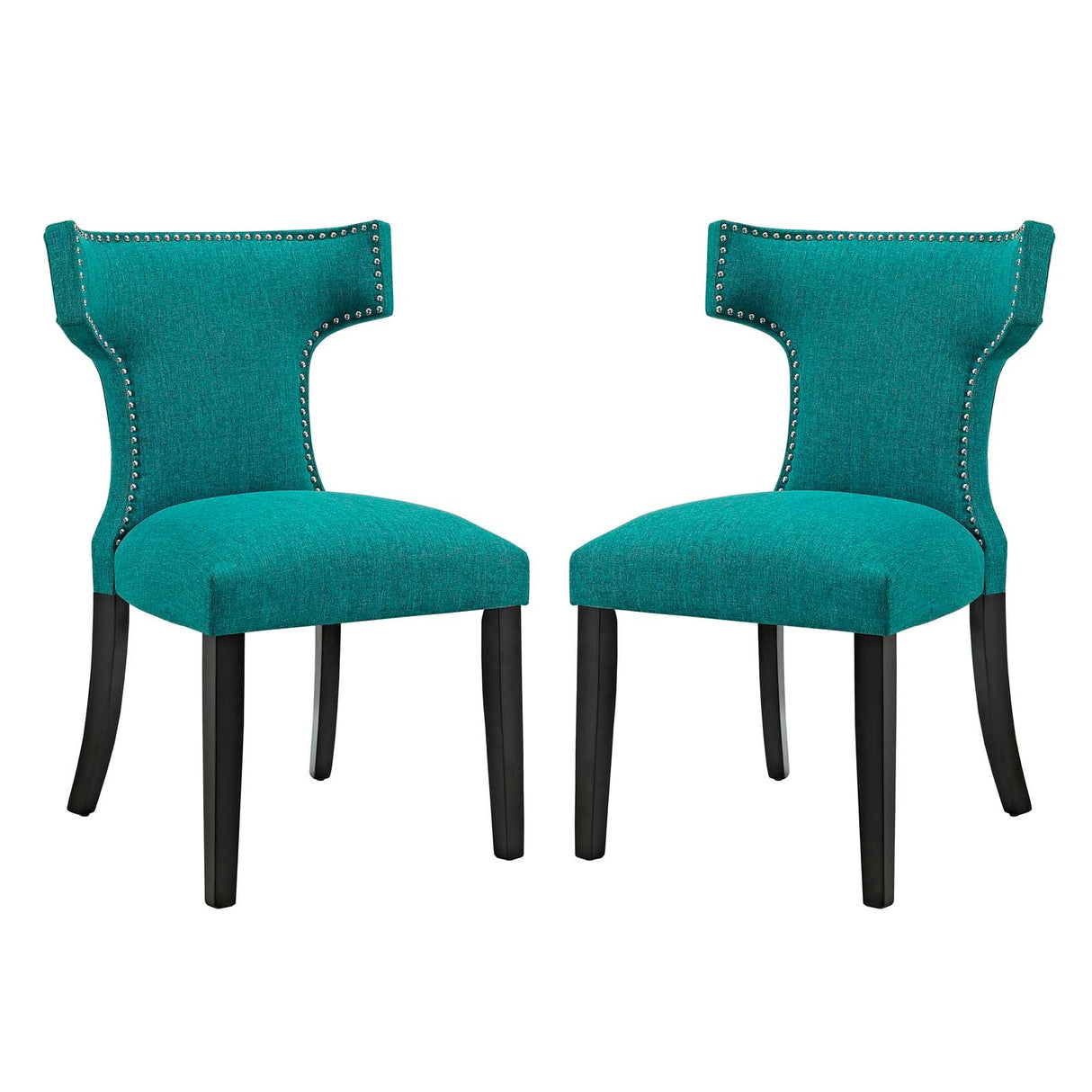 Curve Fabric Dining Side Chair Set of 2