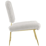Ponder Upholstered Sheepskin Fur Lounge Chair