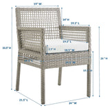 Aura 7 Piece Outdoor Patio Wicker Rattan Set - Modern Coastal & Weather-Resistant