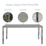 Aura 7 Piece Outdoor Patio Wicker Rattan Set - Modern Coastal & Weather-Resistant