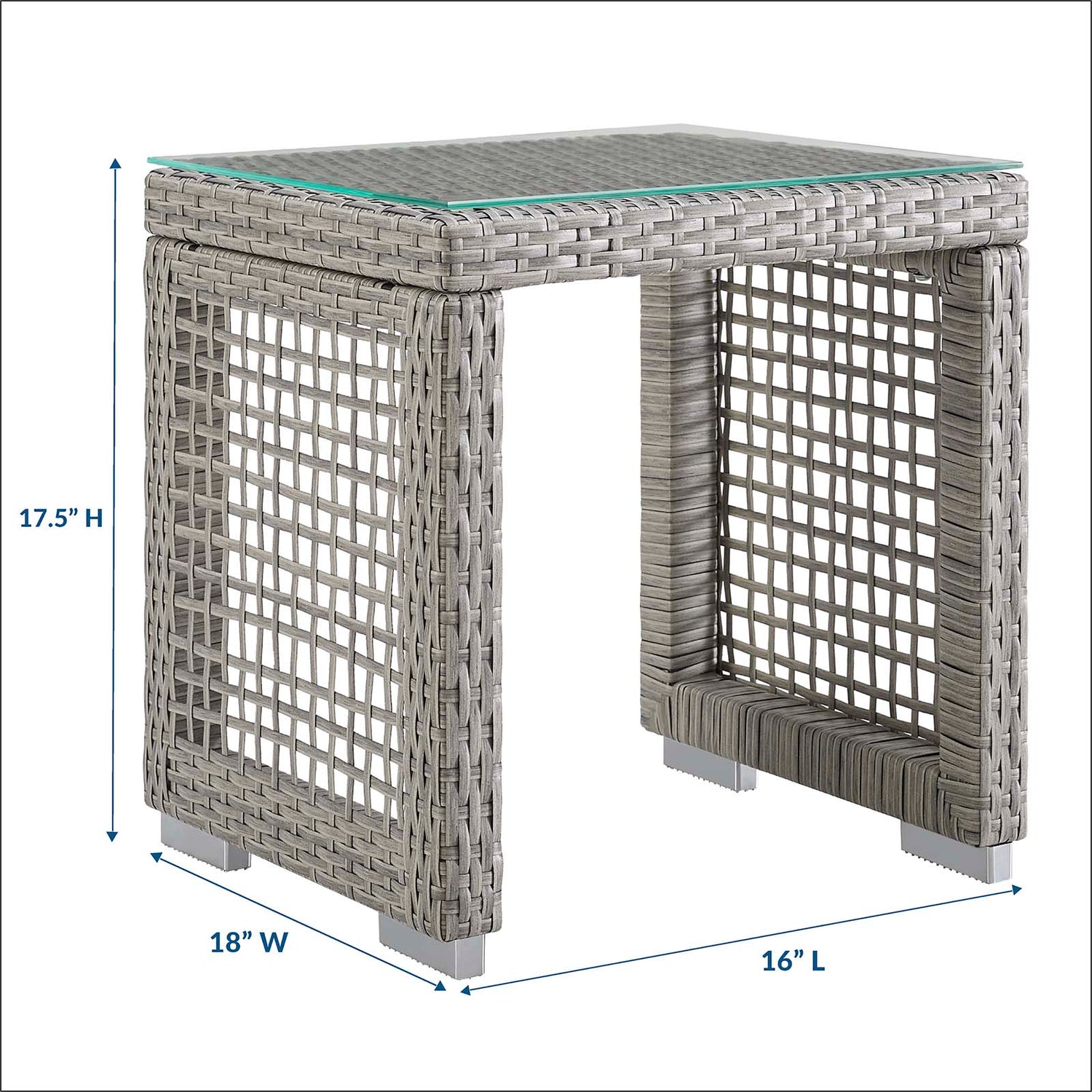 Outside Rattan Side Table Aura Outdoor Patio Wicker Rattan Side Table – First of a Kind