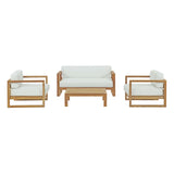 Upland 4 Piece Outdoor Patio Teak Set