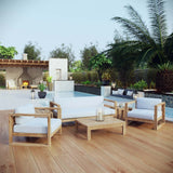 Upland 6 Piece Outdoor Patio Teak Set